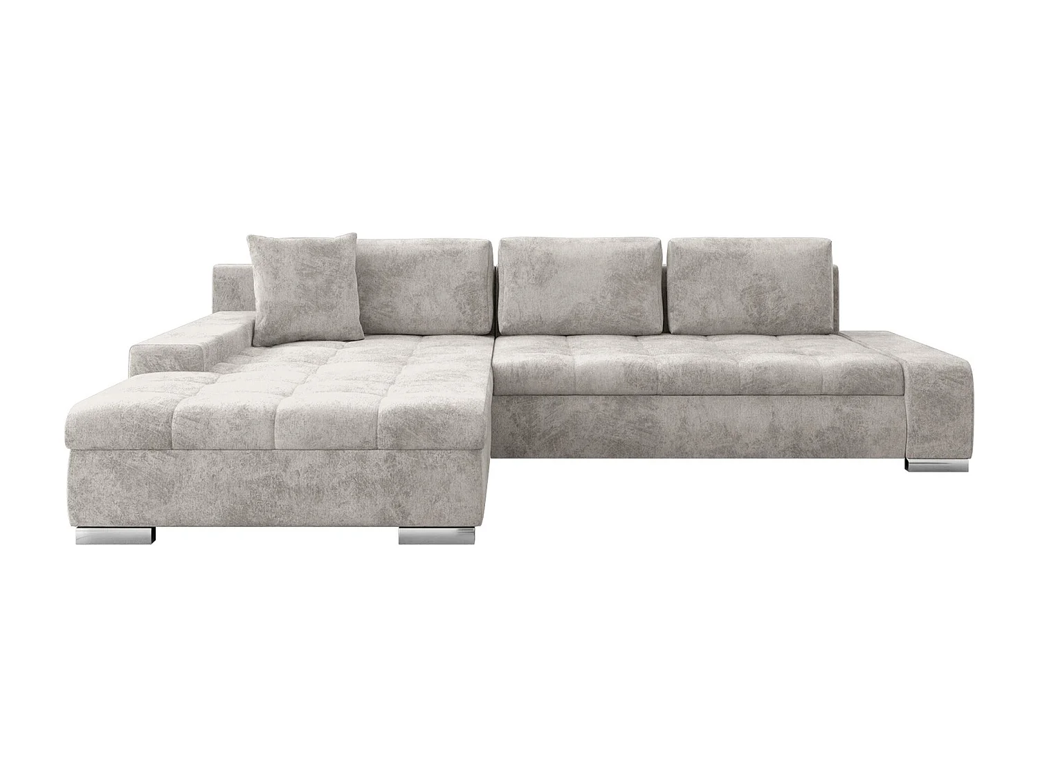 Sofá rinconero Comfivo 147, Gris, Función de descanso, Almacenaje, 302x213x80cm