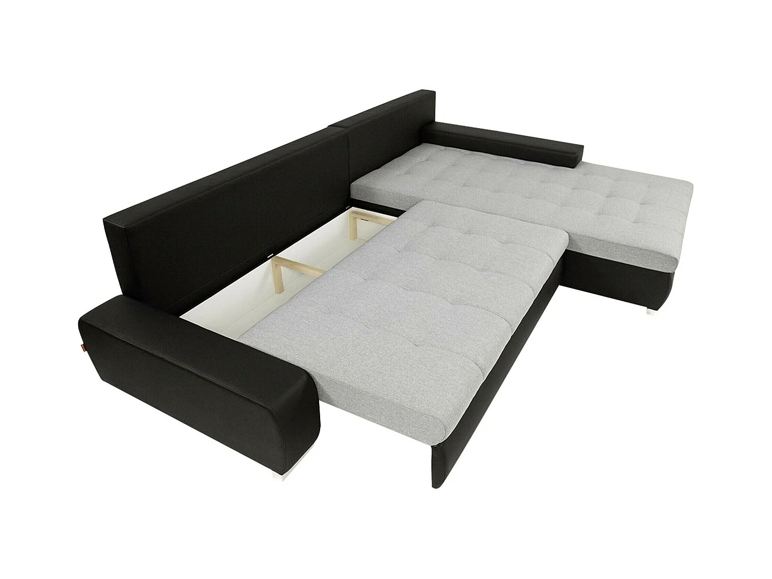 Sofá rinconero Comfivo 147, De color marrón claro, Función de descanso, Almacenaje, 302cm