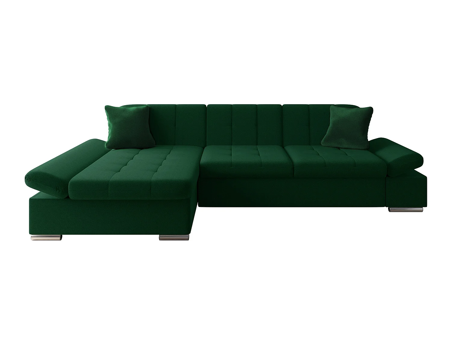 Sofá rinconero Comfivo Sanitas I, Verde, Función de descanso