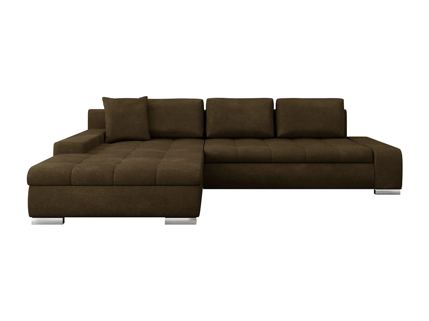 Sofá rinconero Comfivo 147, Marrón, Función de descanso, Almacenaje, 302x213x80cm