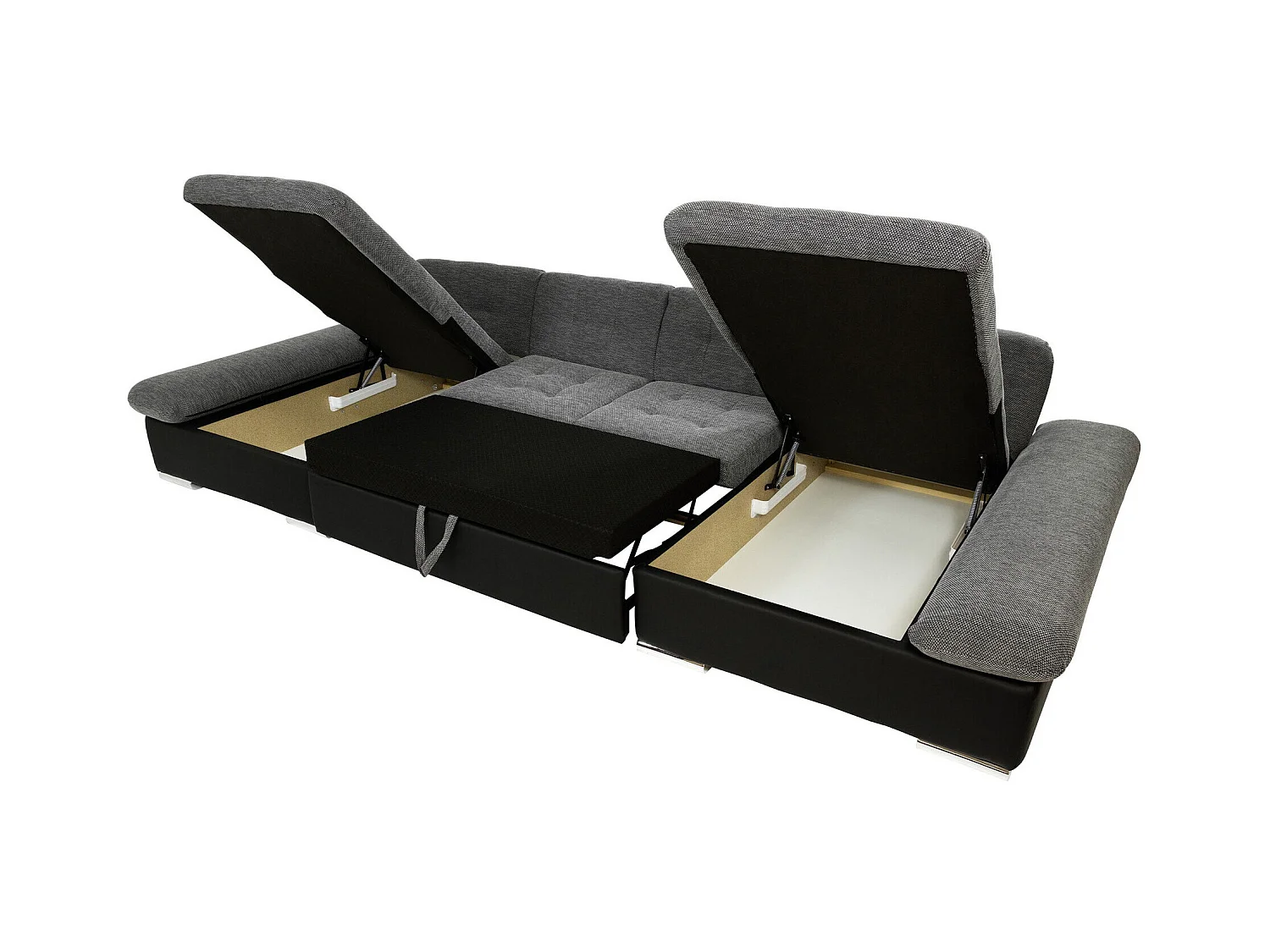 Sofá rinconero Comfivo 155, Turquesa, Función de descanso, Almacenaje, 360x160x75cm