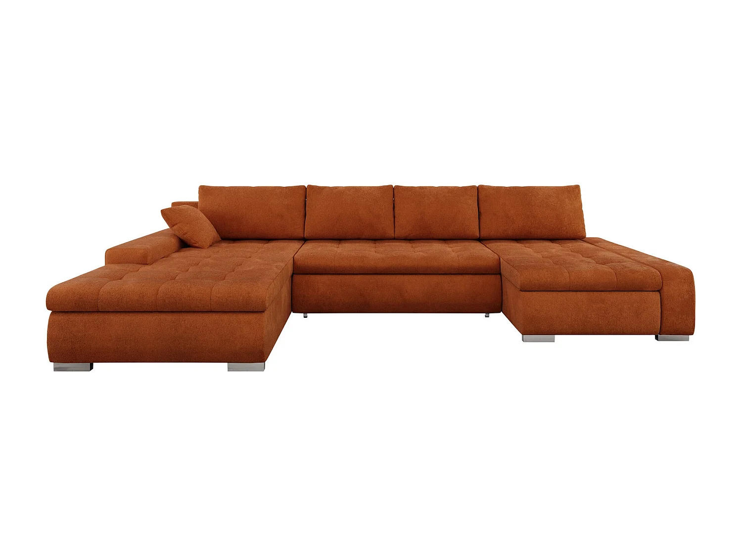 Sofá rinconero Comfivo 106, Rojo, Función de descanso, Almacenaje, 394x213x80cm