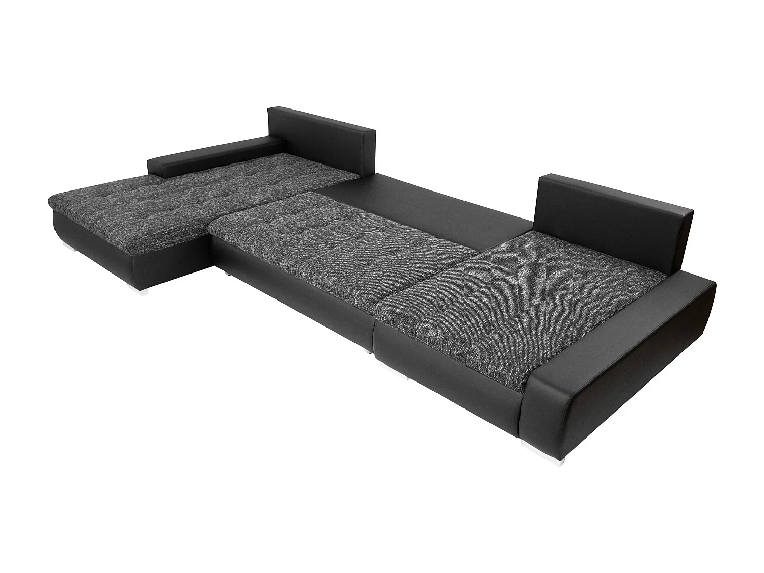 Canapé d'angle convertible 3 places en tissu rouge