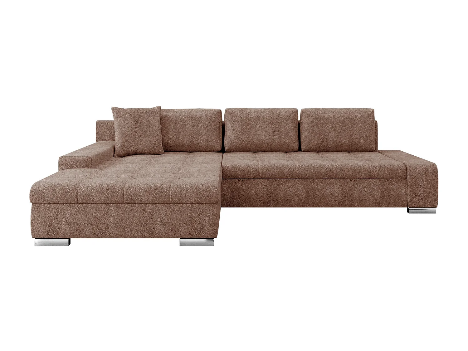 Sofá rinconero Comfivo 147, Marrón, Función de descanso, Almacenaje, 302x213x80cm