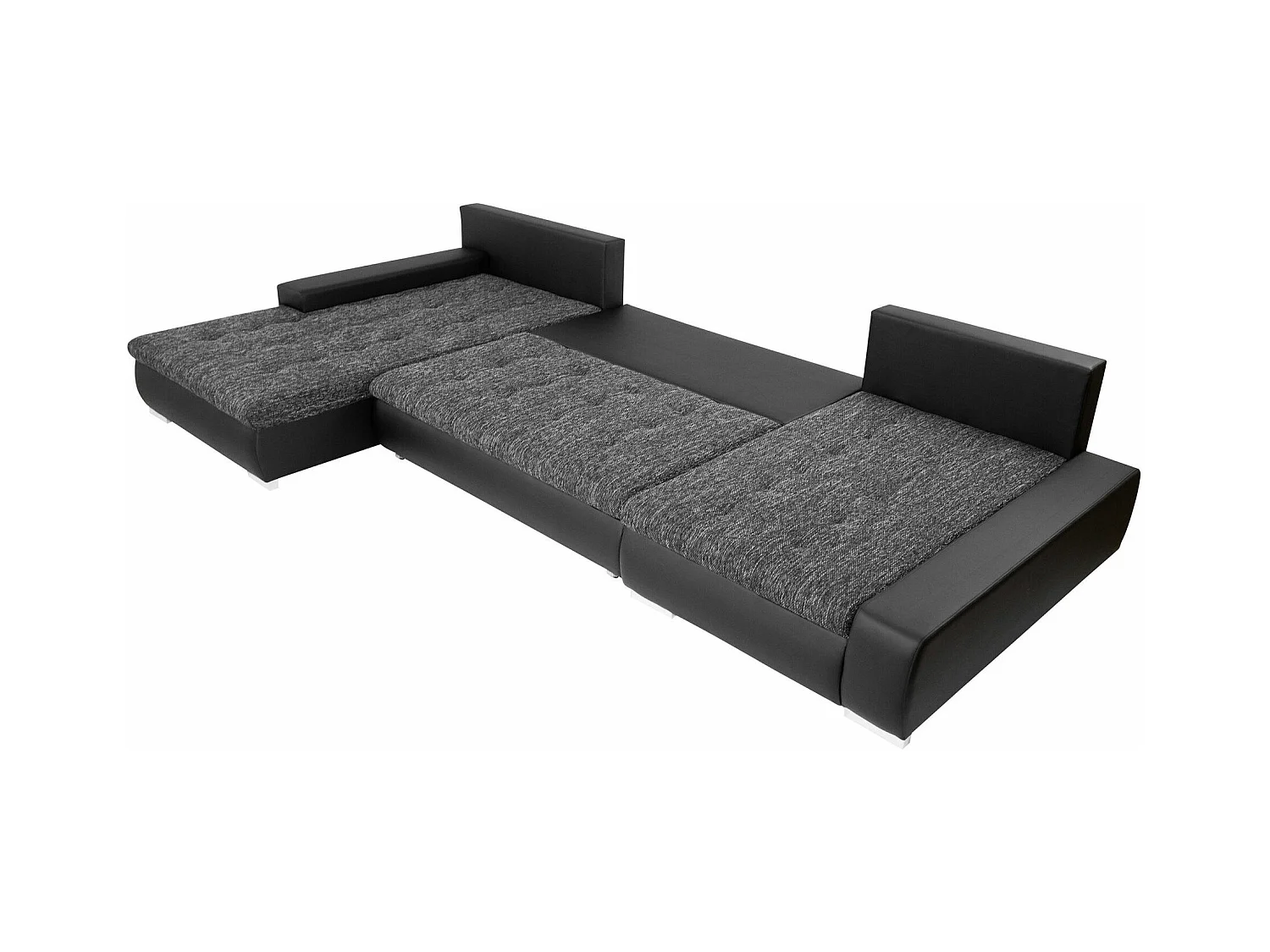 Sofá rinconero Comfivo 106, Turquesa, Función de descanso, Almacenaje, 394x213x80cm