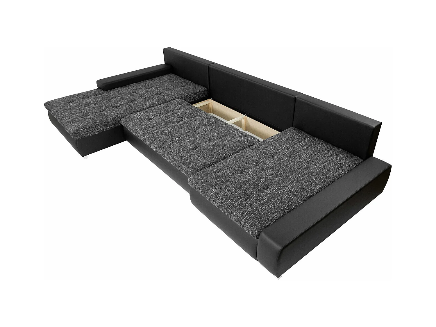 Sofá rinconero Comfivo 106, Turquesa, Función de descanso, Almacenaje, 394x213x80cm