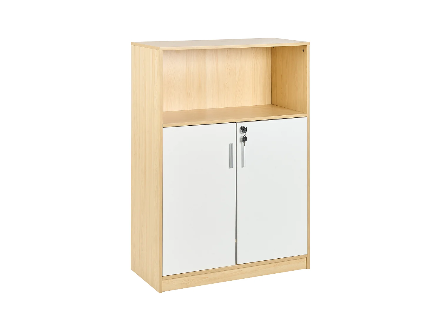 Meuble de rangement ZEHNA Marron clair/blanc