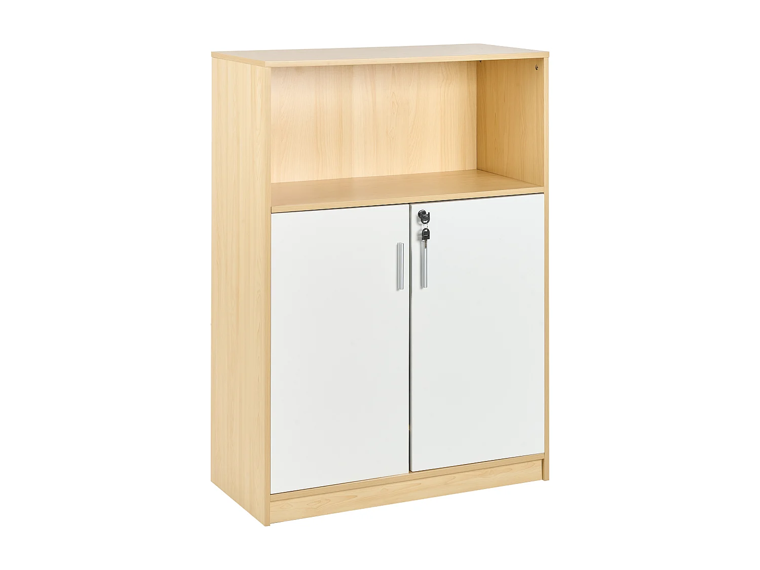 Meuble de rangement ZEHNA Marron clair/blanc