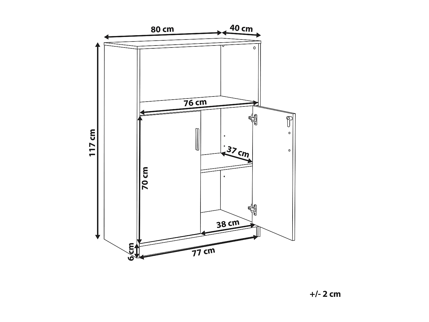 Meuble de rangement ZEHNA Marron clair/blanc
