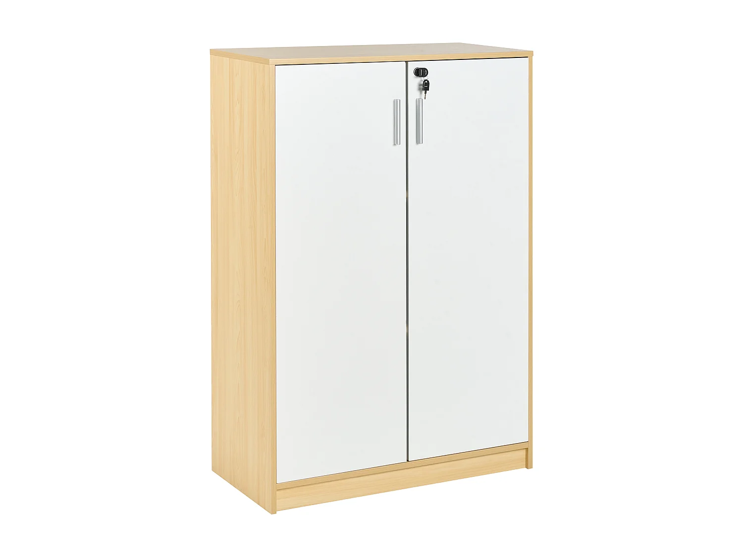 Meuble de rangement ZEHNA Marron clair/blanc