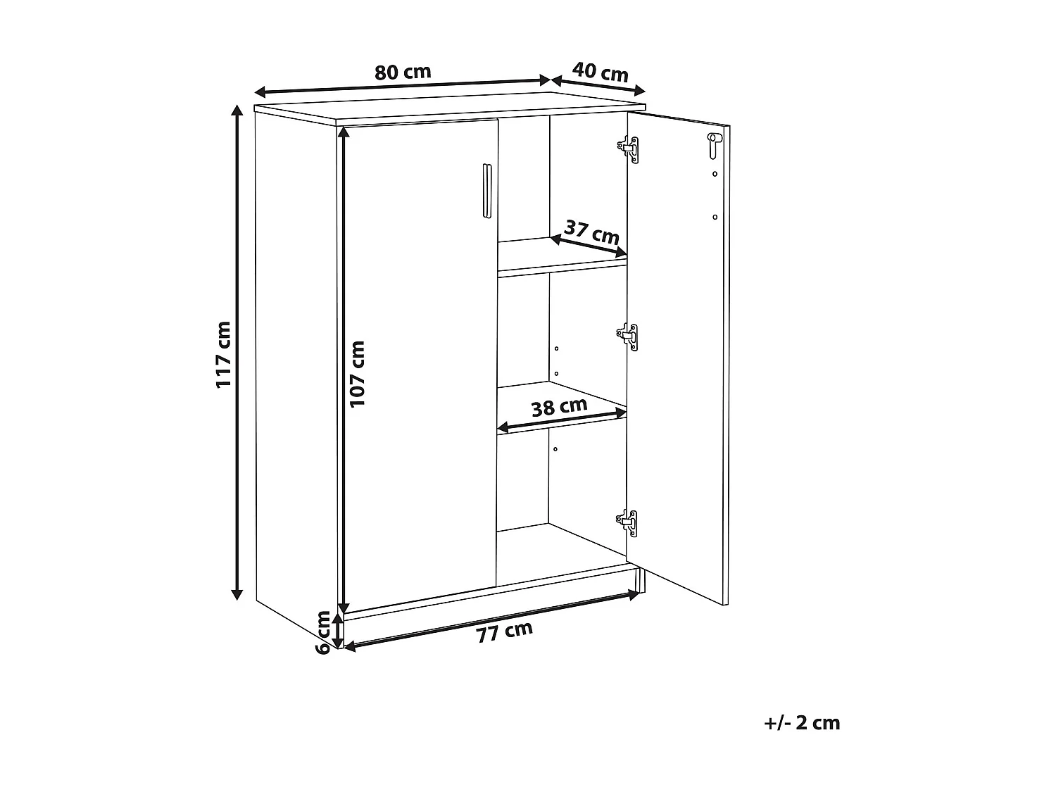 Meuble de rangement ZEHNA Marron clair/blanc