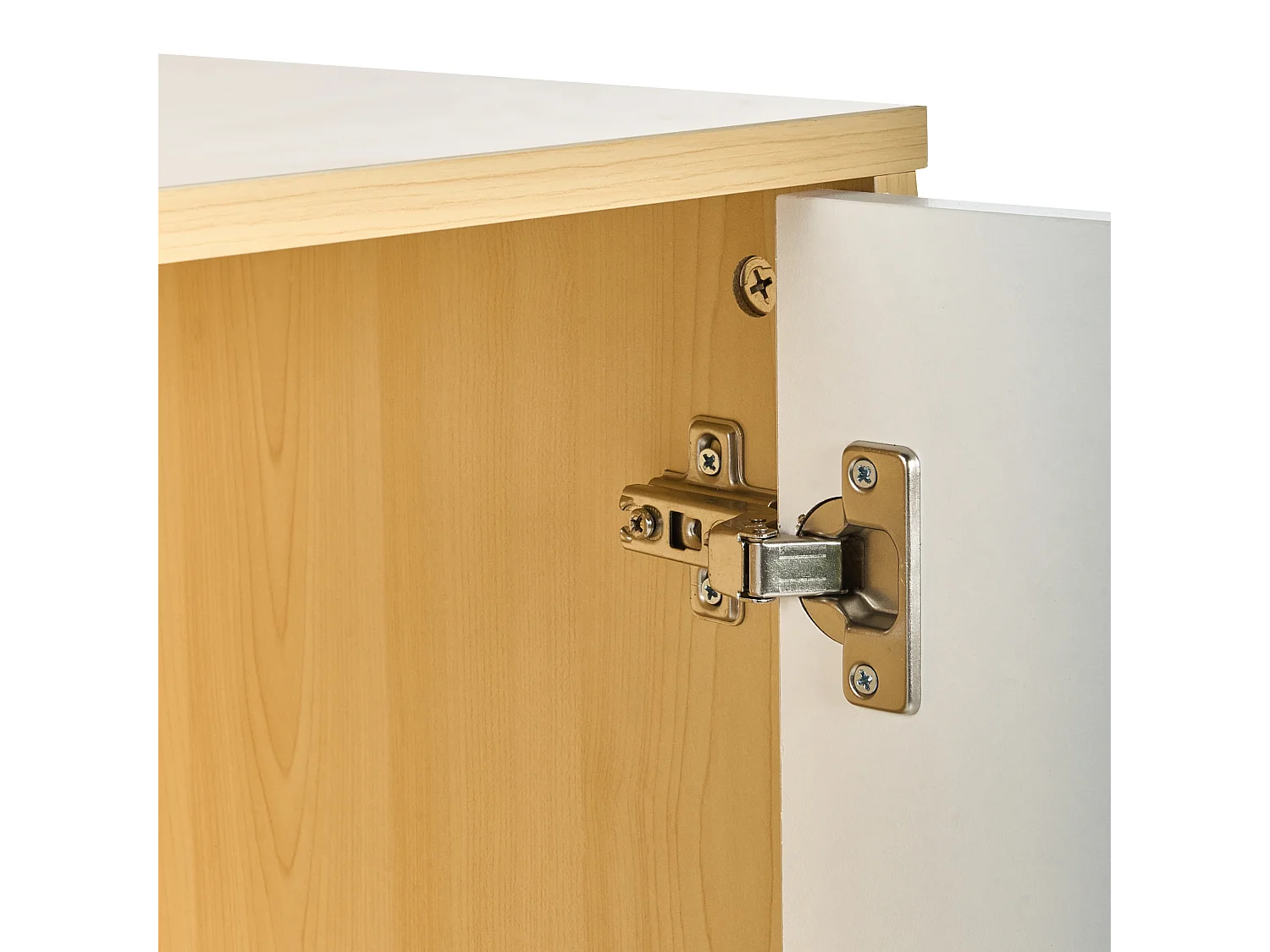 Meuble de rangement ZEHNA Marron clair/blanc