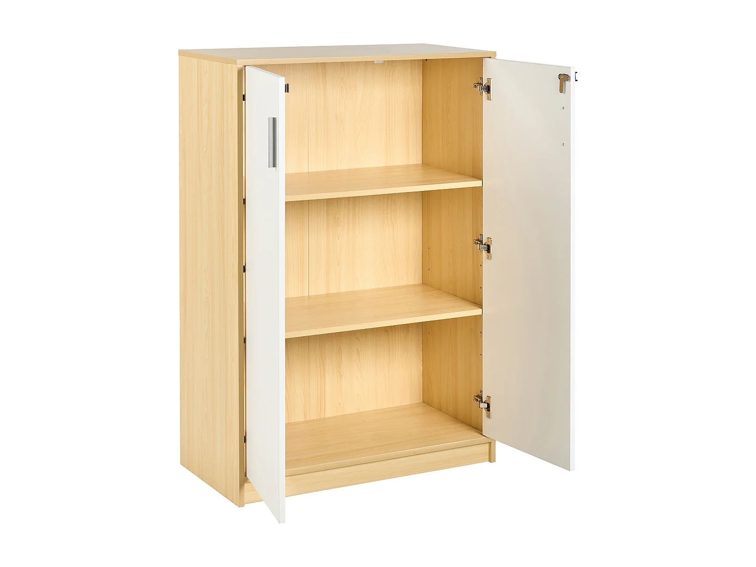 Meuble de rangement ZEHNA Marron clair/blanc