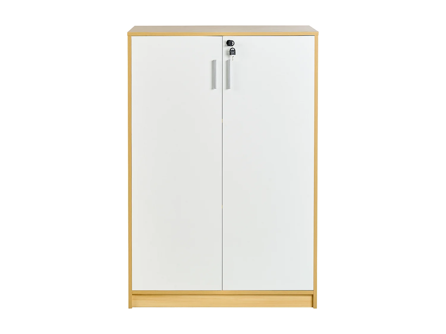 Meuble de rangement ZEHNA Marron clair/blanc