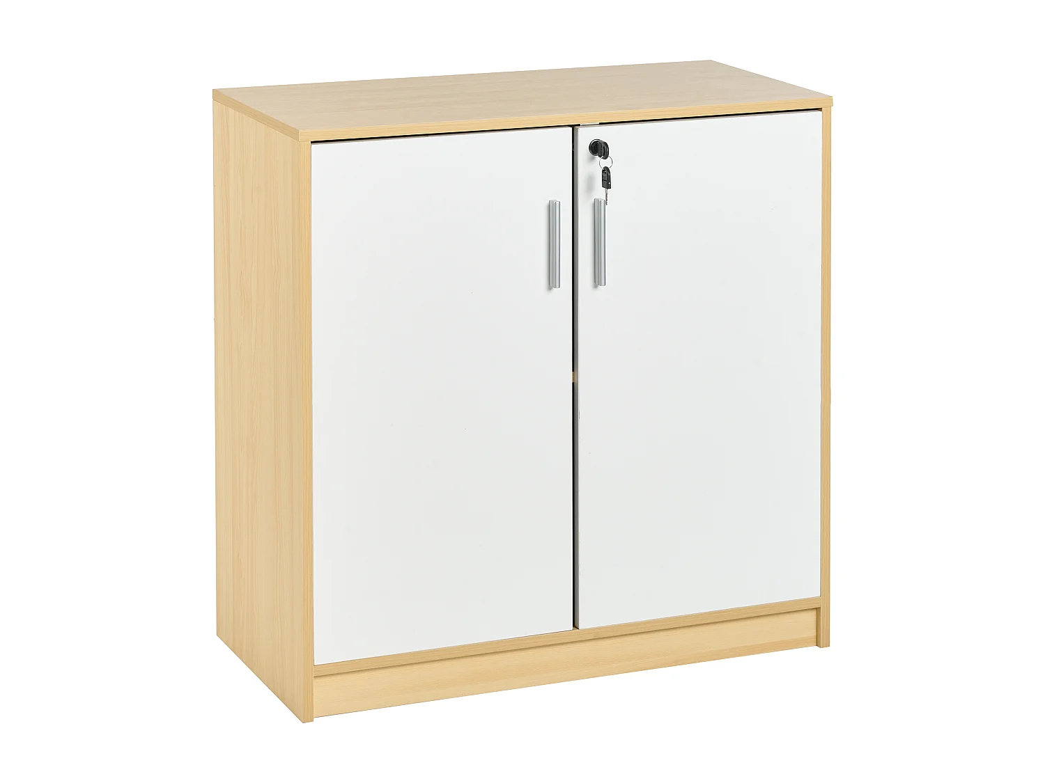 Meuble de rangement ZEHNA Marron clair/blanc