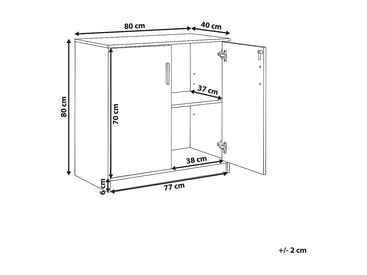 Meuble de rangement ZEHNA Marron clair/blanc