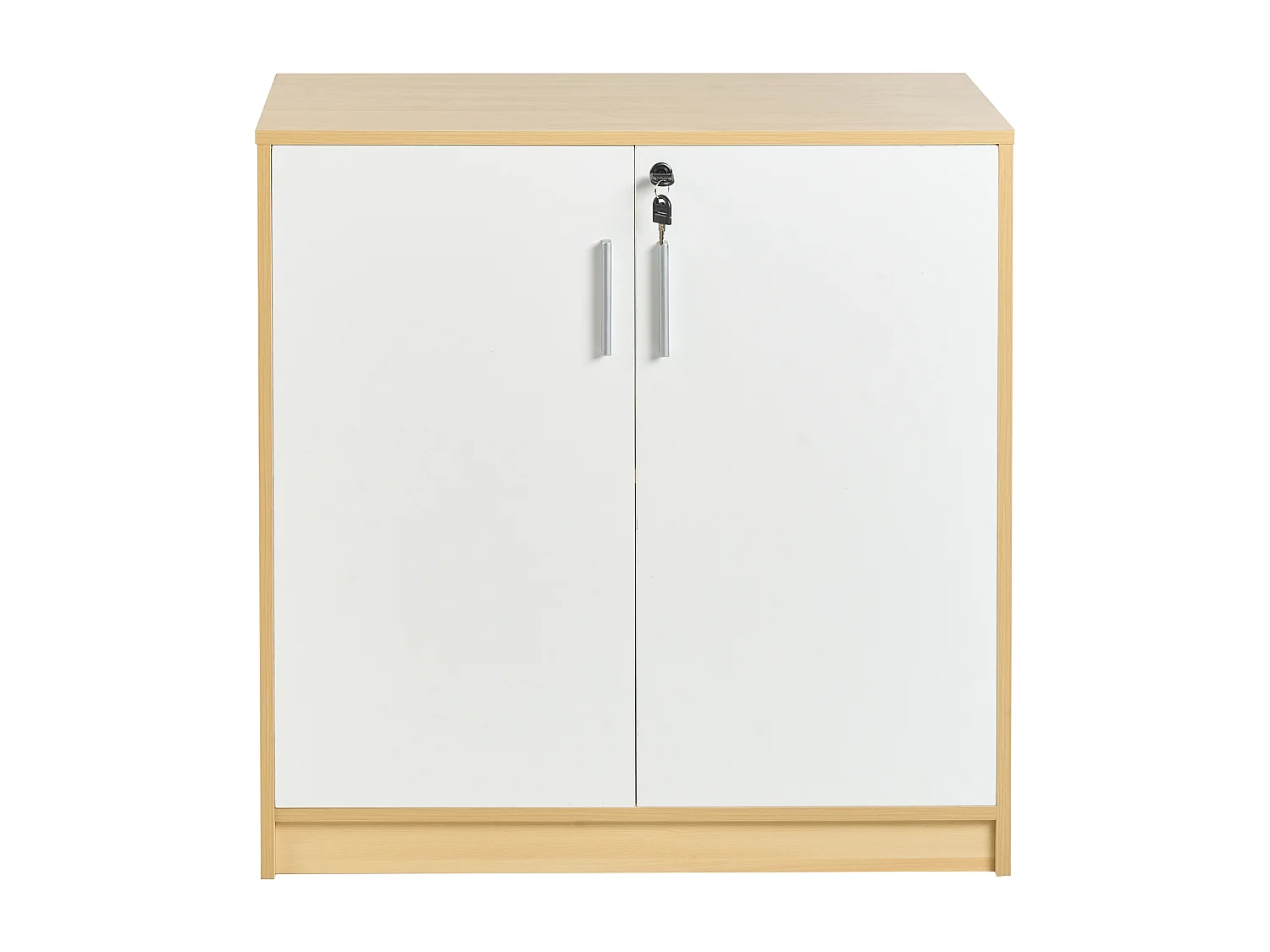 Meuble de rangement ZEHNA Marron clair/blanc