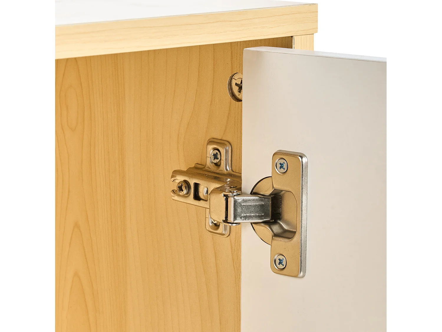 Meuble de rangement ZEHNA Marron clair/blanc