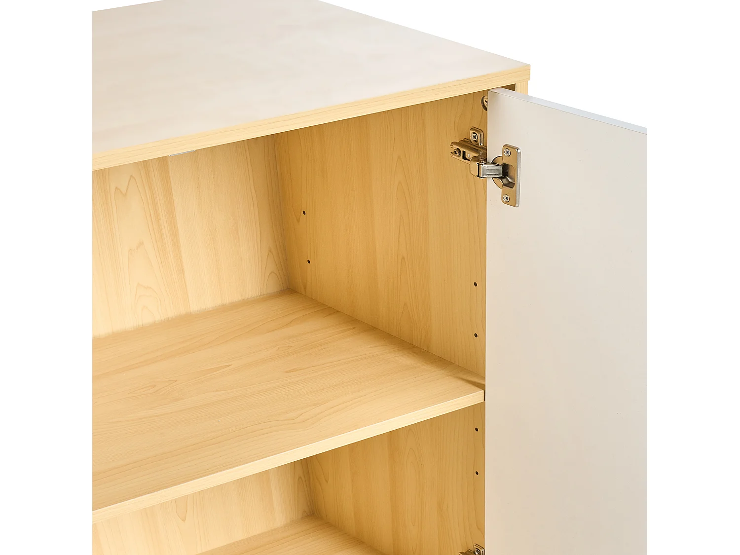 Meuble de rangement ZEHNA Marron clair/blanc