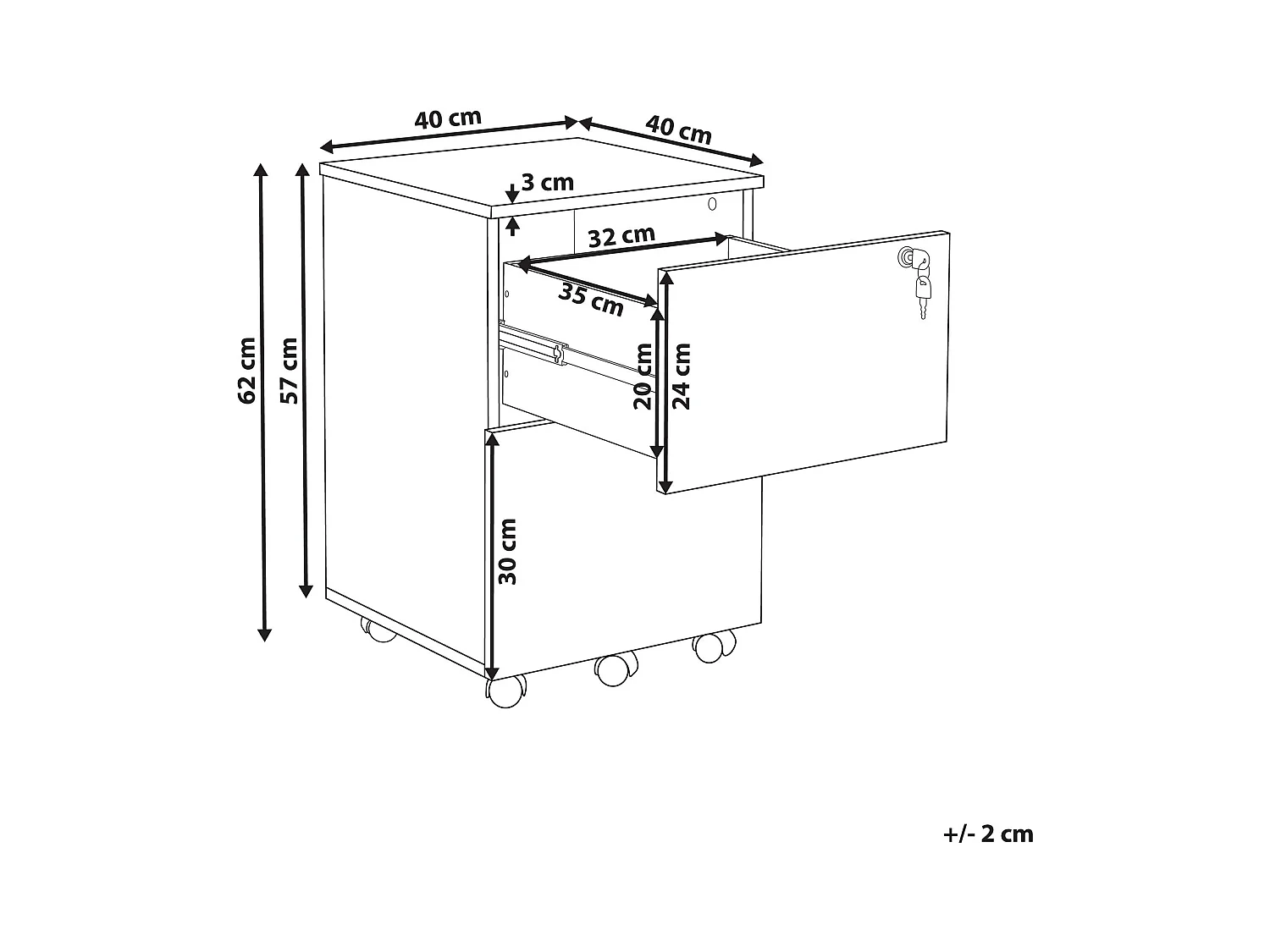 Armadietto da ufficio JOHNSON Grigio chiaro