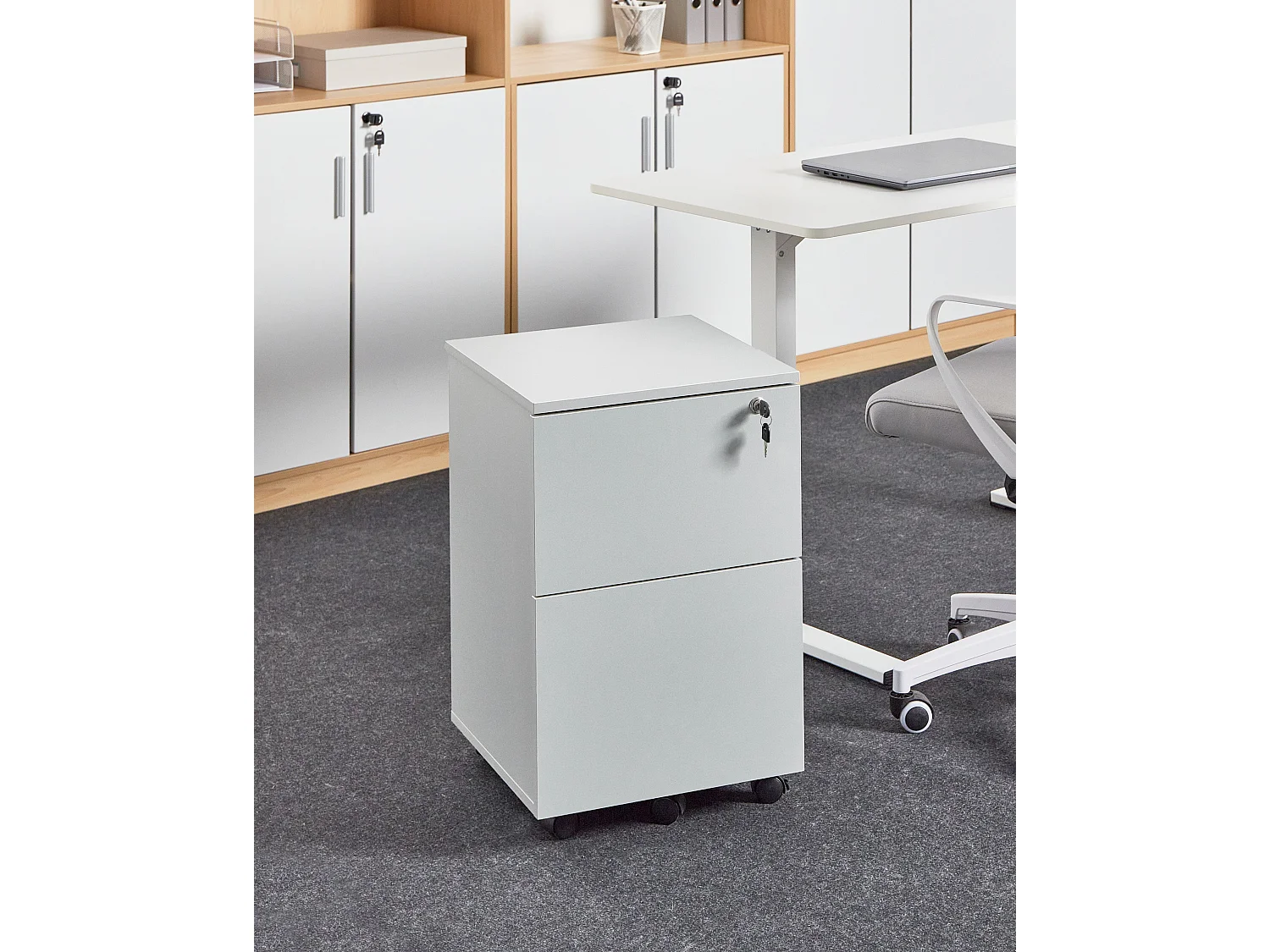 Meuble de rangement JOHNSON Gris clair