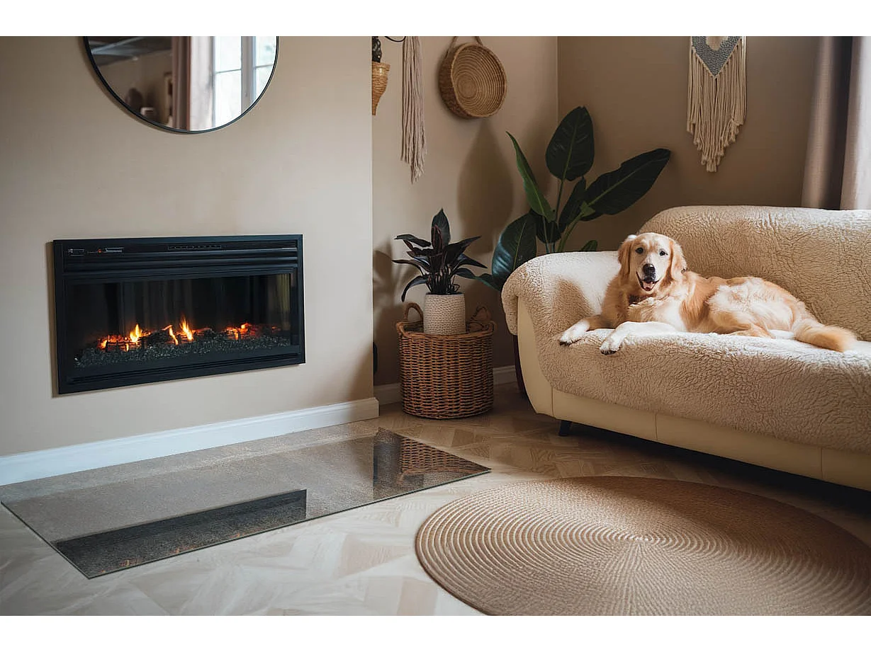 Glasplatte zum Schutz vor Funkenflug, Kaminauflage - Rechteck - 140x70 - Abstraktes Strukturmuster