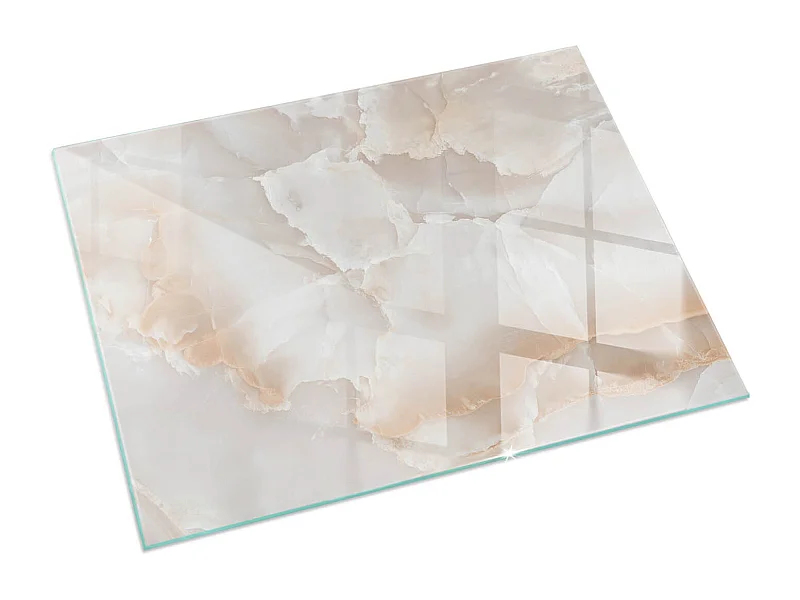 Plaque de sol en verre pour poêle - Rectangle - 60X40 - Motif en pierre naturelle