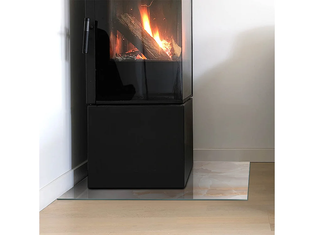 Vloerplaat voor houtkachel, onder open haard - Rechthoek - 60X40 - Patroon van natuursteen