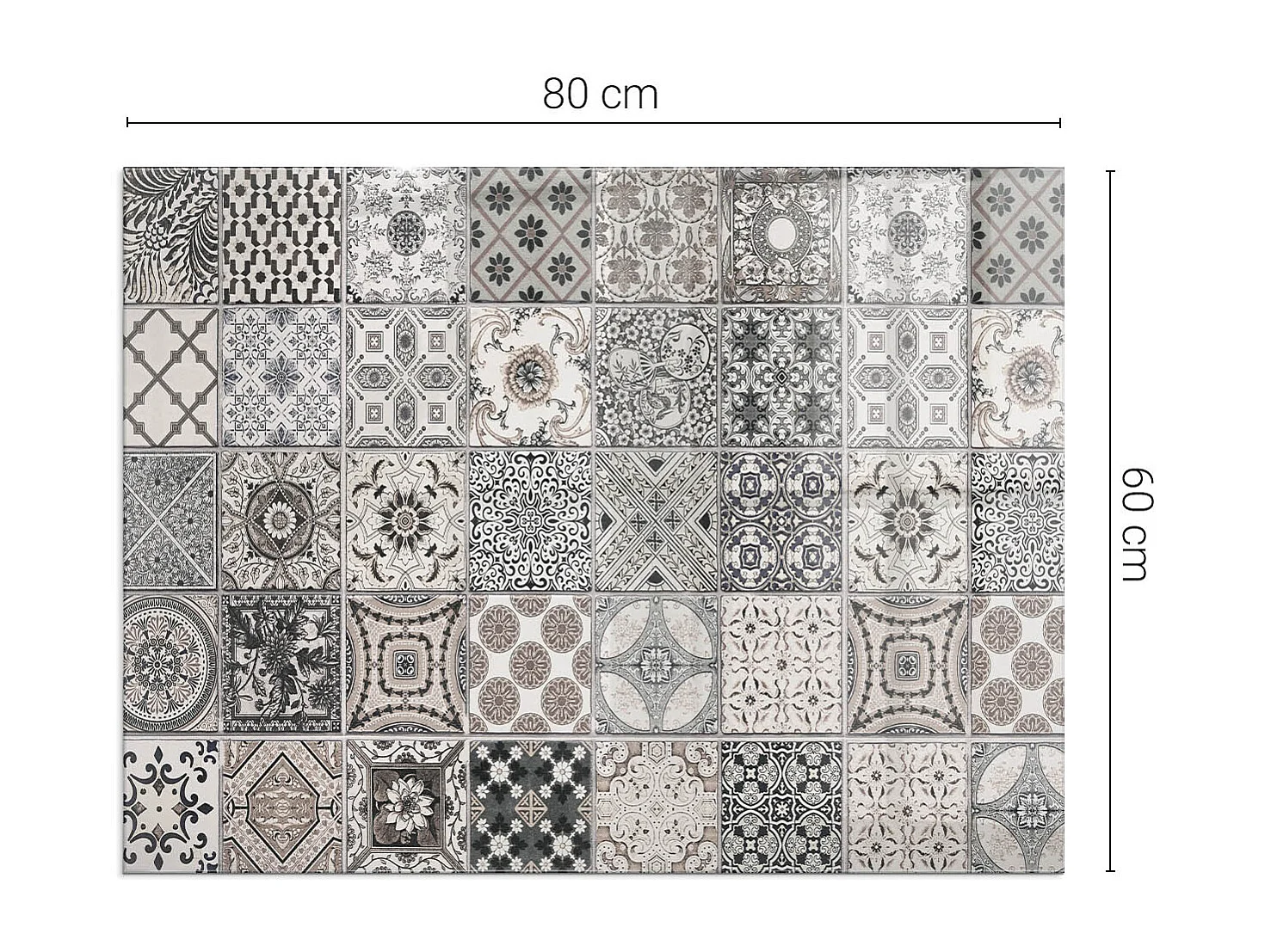 Plaque de sol en verre pour poêle - Rectangle - 80x60 - Modèles de carreaux de céramique