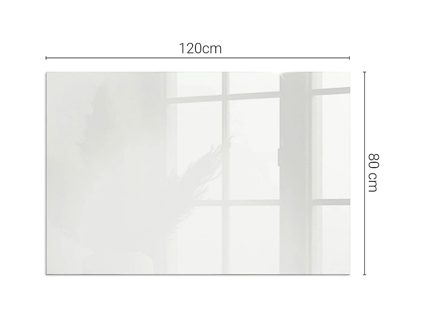 Vloerplaat voor houtkachel, onder open haard - Rechthoek - 120x80 - Ivoor kleur