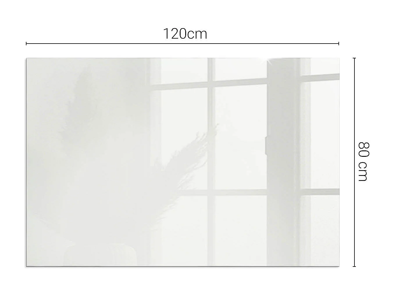 Glasplatte zum Schutz vor Funkenflug, Kaminauflage - Rechteck - 120x80 - Elfenbeinfarbe