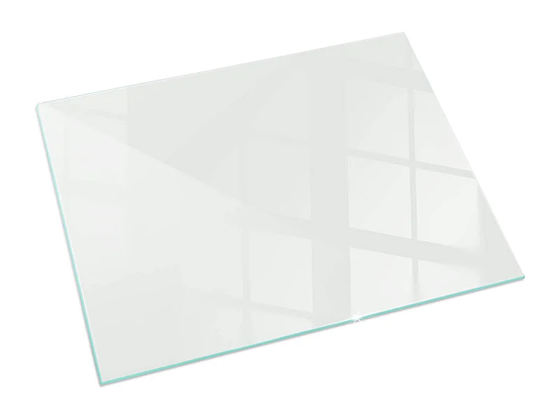 Glasplatte zum Schutz vor Funkenflug, Kaminauflage - Rechteck - 120x80 - Elfenbeinfarbe