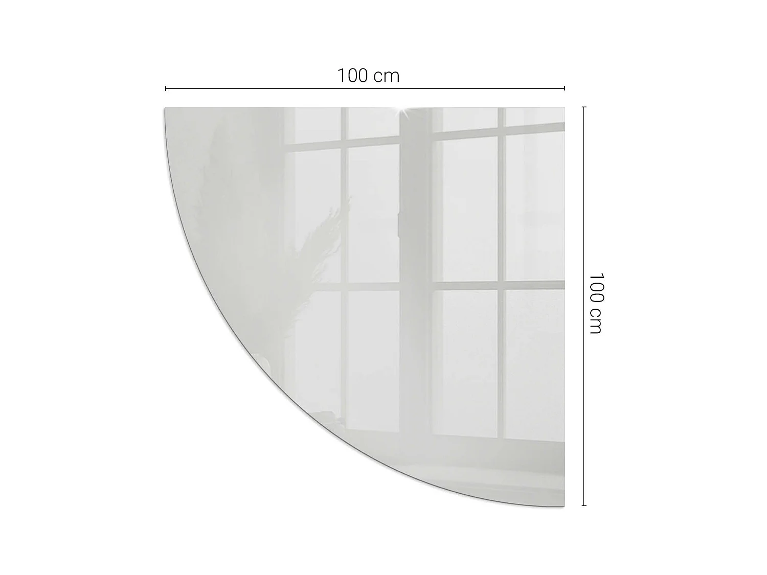 Plaque de sol en verre pour poêle - Un quart - 1/4 100x100 - Couleur Gris