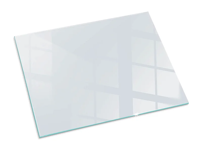 Glasplatte zum Schutz vor Funkenflug, Kaminauflage - Rechteck - 80x60 - Farbe Hellgrau