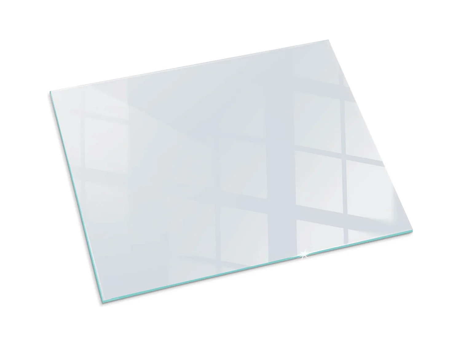 Glasplatte zum Schutz vor Funkenflug, Kaminauflage - Rechteck - 80x60 - Farbe Hellgrau