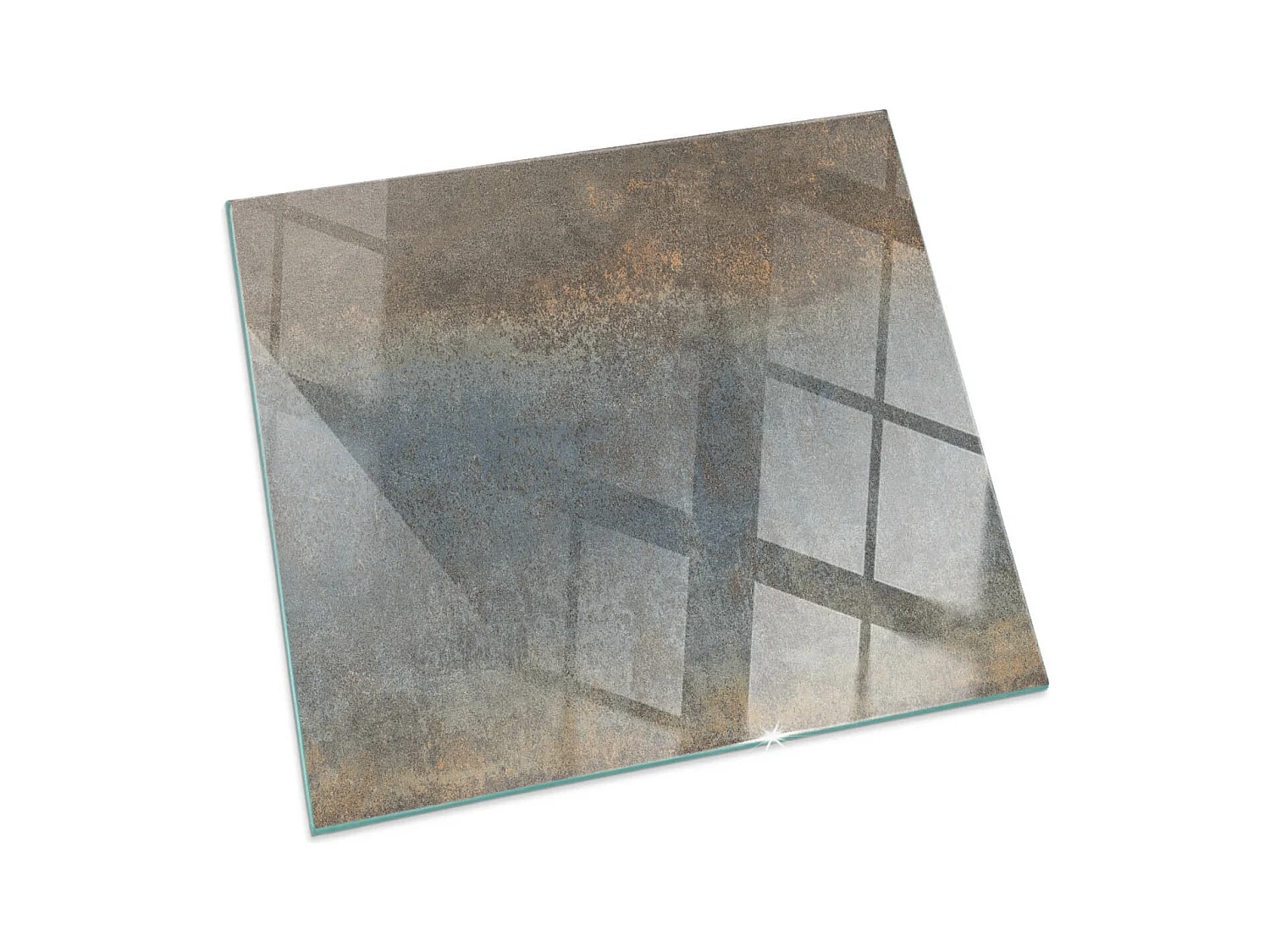 Plaque de sol en verre pour poêle - Carré - 60x60 - Modèle texturé abstrait