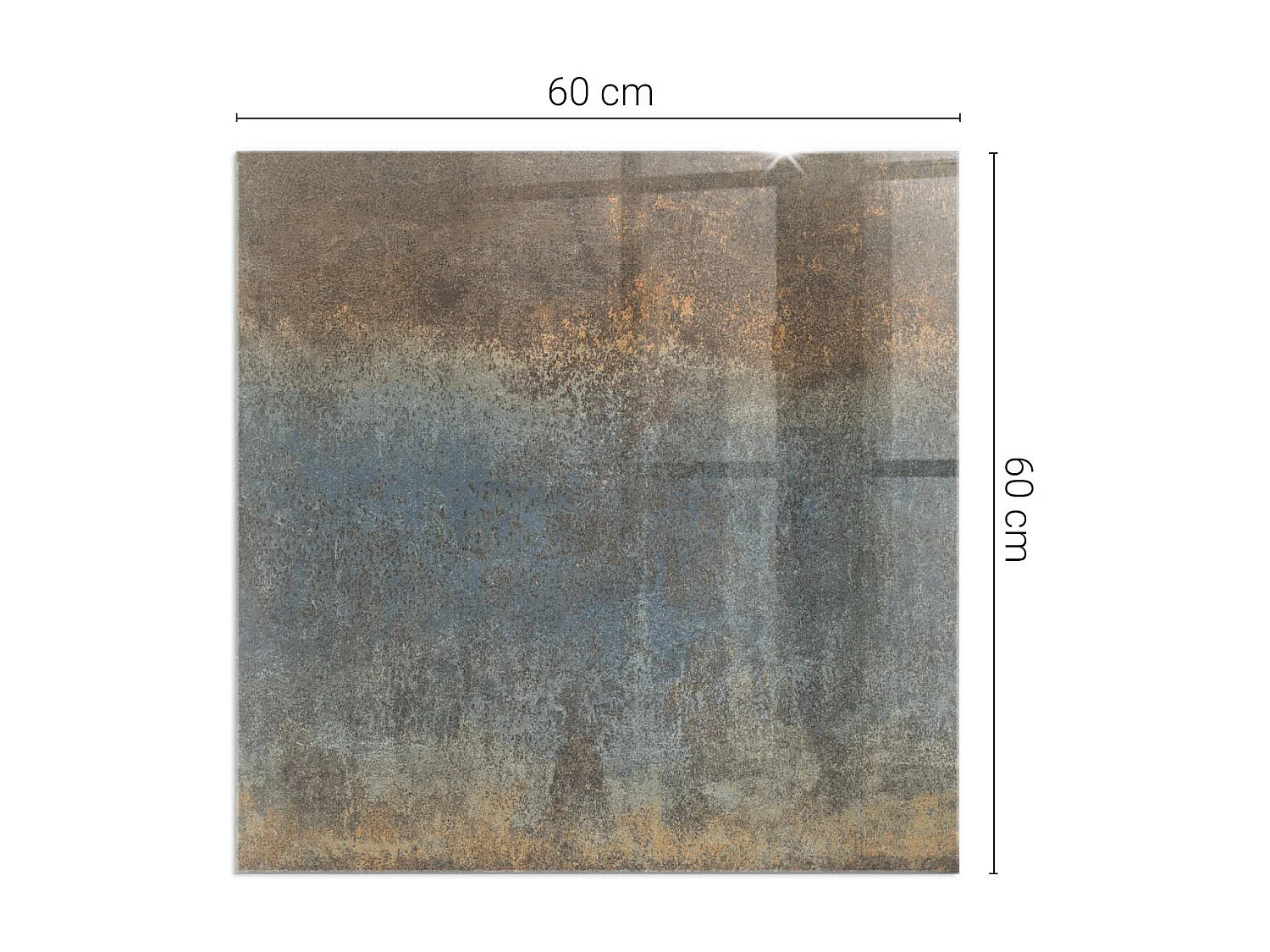 Plaque de sol en verre pour poêle - Carré - 60x60 - Modèle texturé abstrait