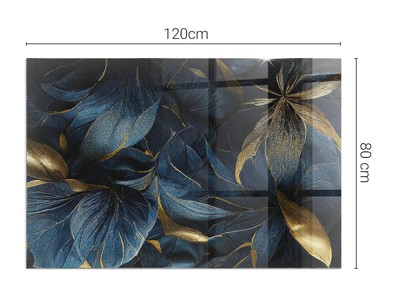 Plaque de sol en verre pour poêle - Rectangle - 120x80 - Feuilles élégantes en texture