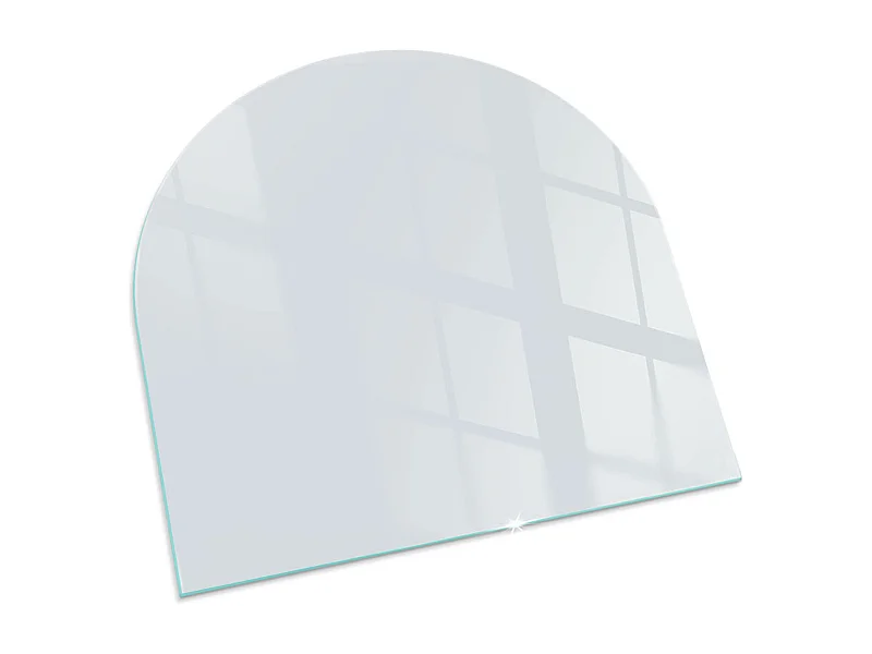 Plaque de sol en verre pour poêle - semi-circulaire - 100x100 - Couleur Gris