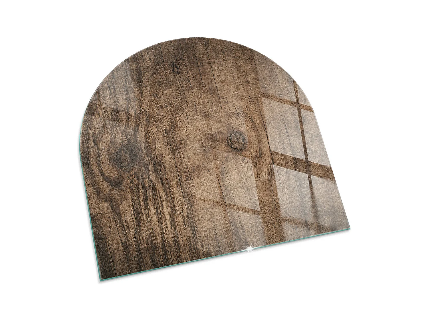 Glasplatte zum Schutz vor Funkenflug, Kaminauflage - halbrund - 100x100 - Abstraktes Marmormuster