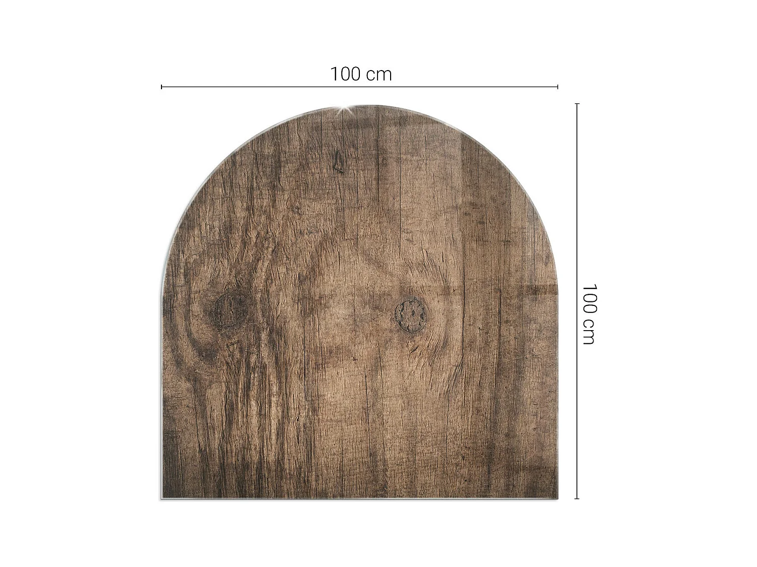 Glasplatte zum Schutz vor Funkenflug, Kaminauflage - halbrund - 100x100 - Abstraktes Marmormuster