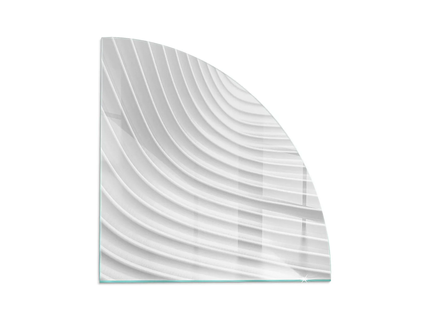 Plaque de sol en verre pour poêle - Un quart - 1/4 100x100 - Des vagues de lignes délicates