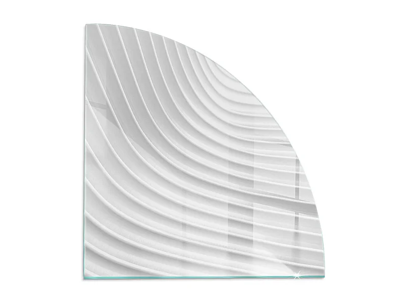 Glasplatte zum Schutz vor Funkenflug, Kaminauflage - Ein Viertel - 1/4 100x100 - Wellen aus zarten Linien