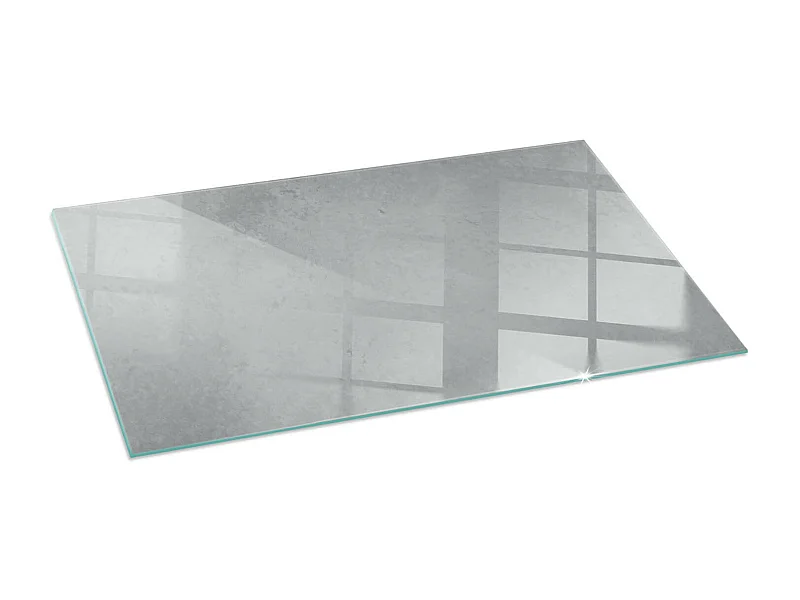 Glasplatte zum Schutz vor Funkenflug, Kaminauflage - Rechteck - 140x70 - Betontextur mit Wirkung