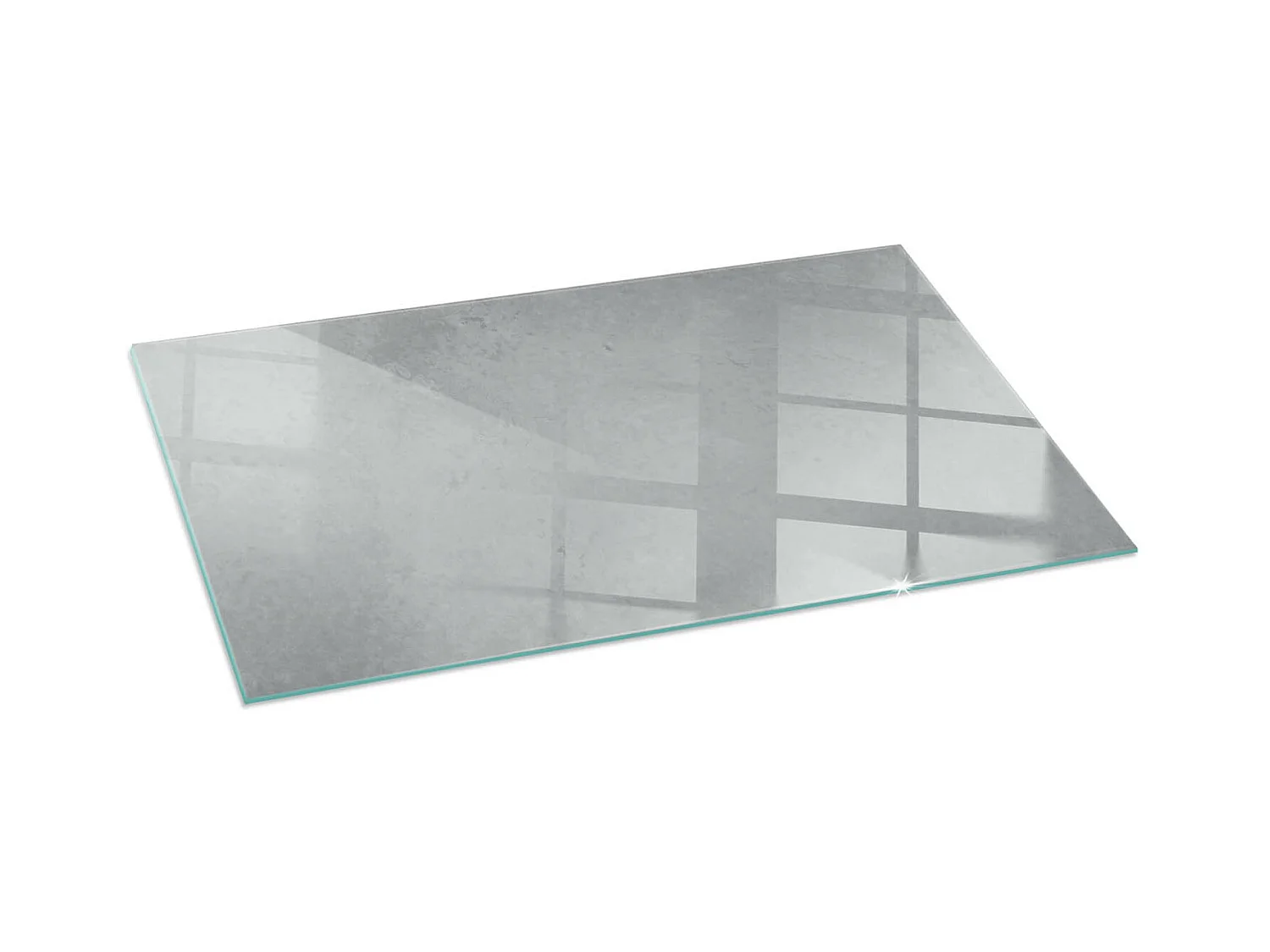 Glasplatte zum Schutz vor Funkenflug, Kaminauflage - Rechteck - 140x70 - Betontextur mit Wirkung