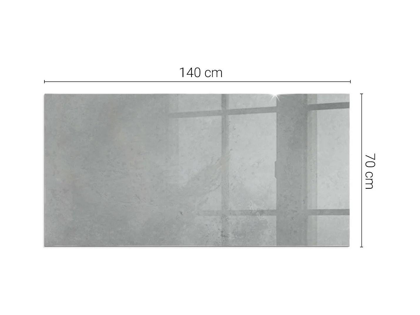 Glasplatte zum Schutz vor Funkenflug, Kaminauflage - Rechteck - 140x70 - Betontextur mit Wirkung