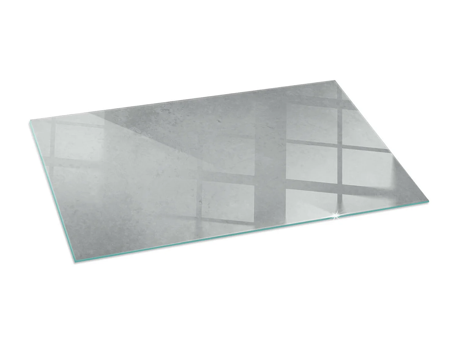 Glasplatte zum Schutz vor Funkenflug, Kaminauflage - Rechteck - 140x70 - Betontextur mit Wirkung