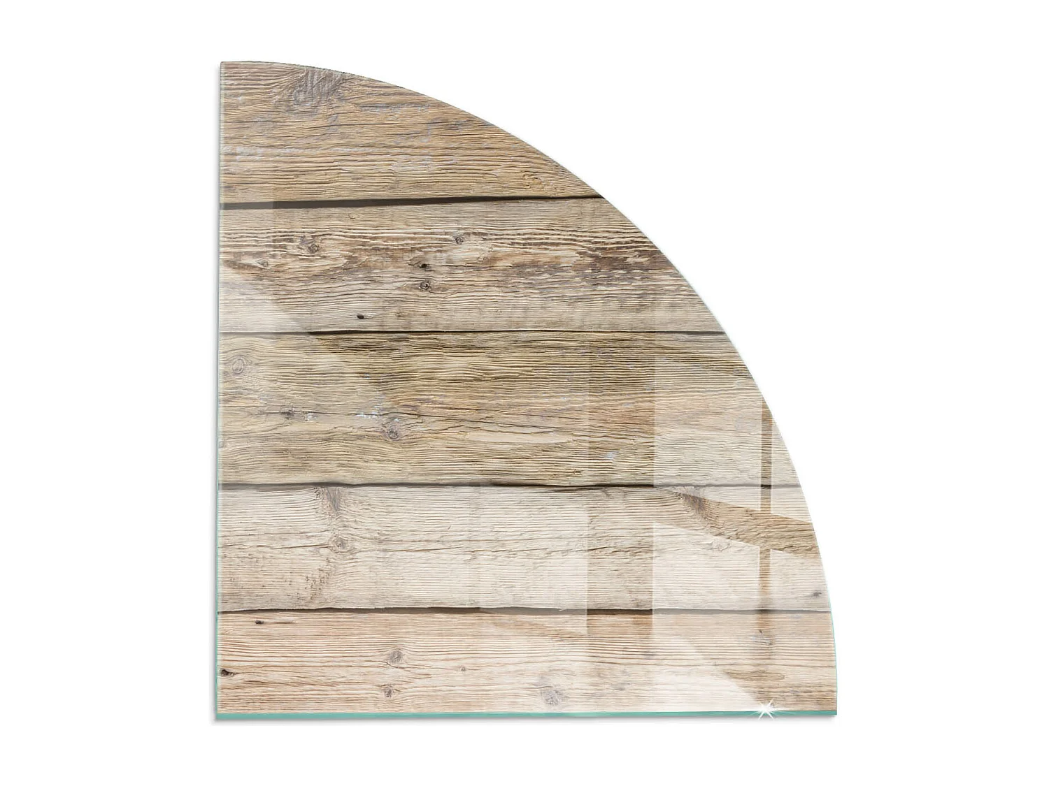 Glasplatte zum Schutz vor Funkenflug, Kaminauflage - Ein Viertel - 1/4 100x100 - Textur von Holzbrettern