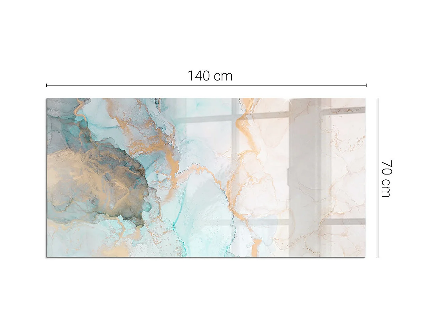 Glasplatte zum Schutz vor Funkenflug, Kaminauflage - Rechteck - 140x70 - Abstraktes fließendes Muster