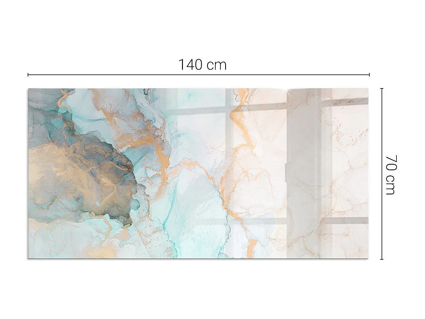 Glasplatte zum Schutz vor Funkenflug, Kaminauflage - Rechteck - 140x70 - Abstraktes fließendes Muster
